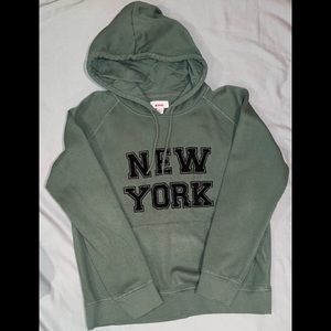 Green hooded sweatshirt New York size M like new